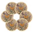 thumbnail image 3 of 6 Pcs Drink Coasters with Holder 3.94in Woven Coasters for Drinks Butterflies and Lavender Pattern Coaster Set for Protection Table, 3 of 7
