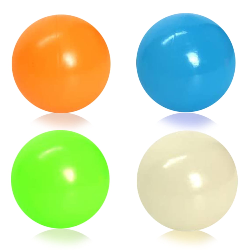 1/4PCS Wall Sticky Balls for Ceiling Stress Relief Globbles Wall Balls Kids Toy 