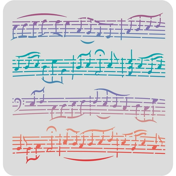 Music Stencils Template Plastic Music Notes Drawing Painting Stencils Sheet Music Square Reusable Stencils