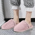 thumbnail image 2 of HNMKIU Elegant Women's Cozy Home Slippers Warm Flat Scuff with Rhinestone Detail for Autumn Winter Relaxation Z01_Pink,6.5, 2 of 7