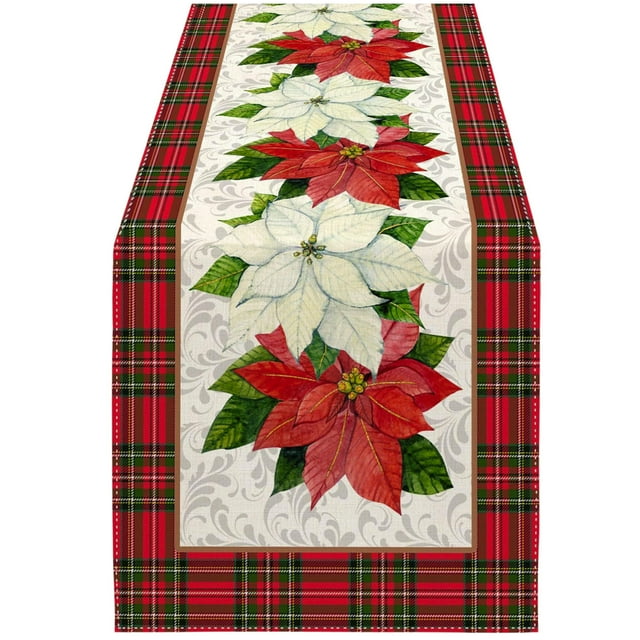 13x72 Inch Christmas Table Runner For Kitchen Decoration Dinner Christmas Holiday Birthday Party Table Home Decoration
