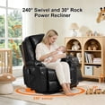 thumbnail image 3 of Dual Motor Power Swivel Rocker Recliner Chair for Adults with Heat and Massage, Electric Wall Hugger Rocking Recliner for Nursery Living Room with LED Lights, USB A&C Ports, 3 of 9