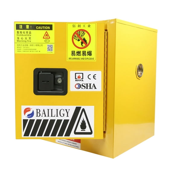 Fetcoi 4 Gallon Flammable Cabinet, Fireproof Safety Storage 18'' x 18'' x 22'' Manual Close