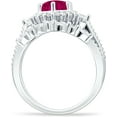 thumbnail image 6 of Two Piece Round Ring Ruby Cubic Zirconia White Tone 925 Sterling Silver, Size 8, 6 of 7