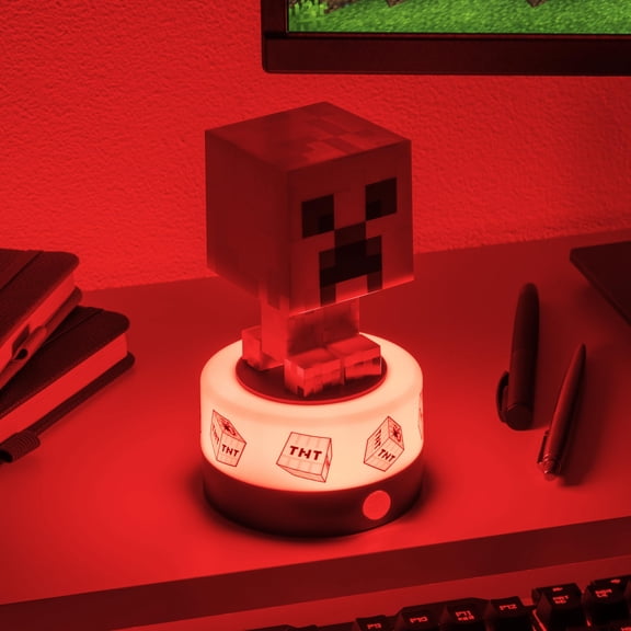 Minecraft Creeper Motion Sensor Room Guard and Night Light, Officially Licensed LED Lamp and Security Alarm for Kids Bedrooms, Teenagers, Home, Gift for Gamers - Paladone