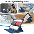 thumbnail image 4 of Fintie 360 Degree Rotating Case for iPad A16 11th Generation 11" (2025) & iPad 10th Gen 10.9" (2022), Clear Stand Cover with Pencil Holder, Navy Blue, 4 of 9