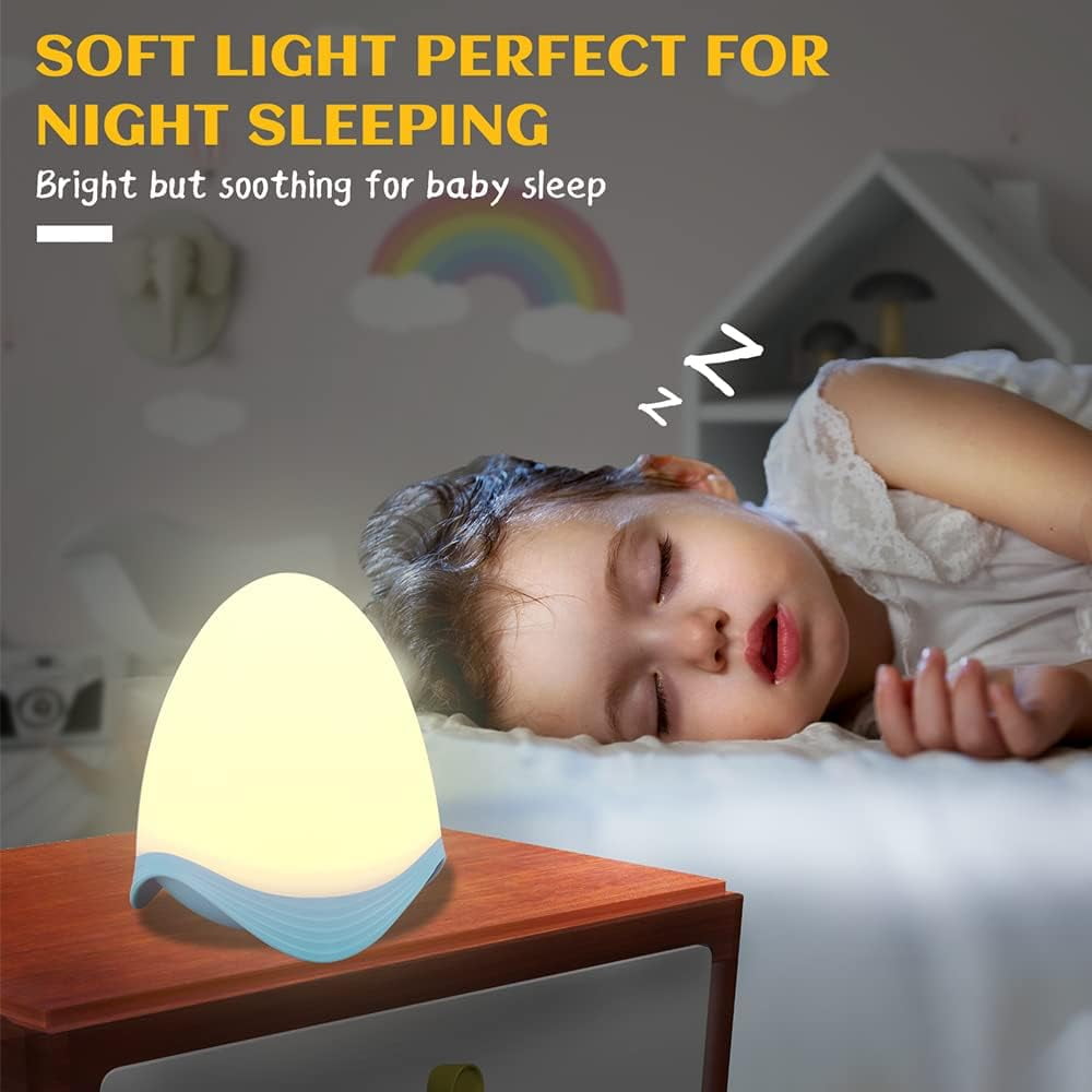 Kids Night Light, LED Night Light Bedside Lamp, 7 Multicolor Touch Control Baby Night Light, Rechargeable LED Night Light, Bedside Lamp