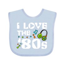 Inktastic I Love the '80s-musical Notes Boys or Girls Baby Bib