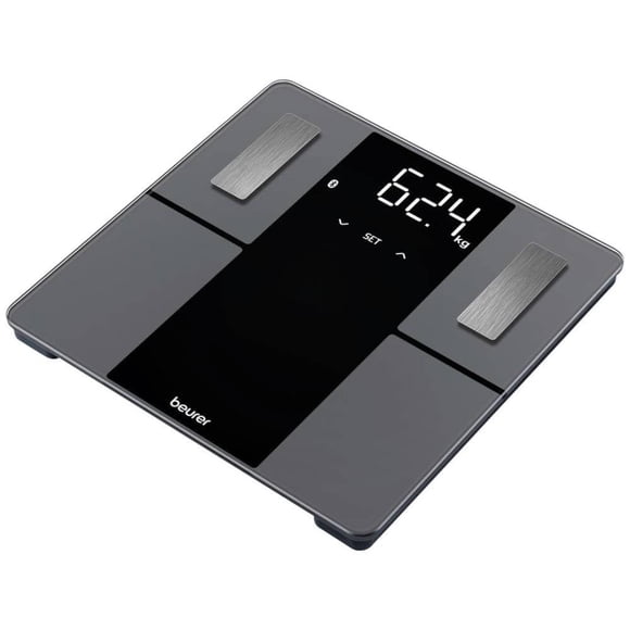Báscula digital de análisis corporal Beurer BF500 con Bluetooth y aplicación. Mide grasa corporal, masa muscular y necesidades calóricas. 170 kg. Pantalla XL.
