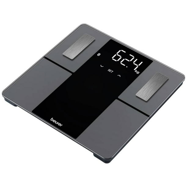Báscula digital de análisis corporal Beurer BF500 con Bluetooth y aplicación. Mide grasa corporal, masa muscular y necesidades calóricas. 170 kg. Pantalla XL.
