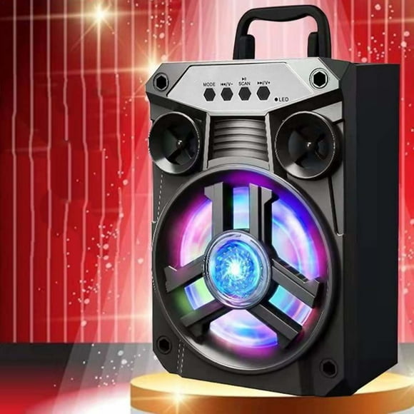 Bluetooth Speaker Portable Wireless Double Subwoofer Fm Radio Home Audio Stereo Sound System Outdoor Party Mini Device With Magnetic Base black #6cFu6