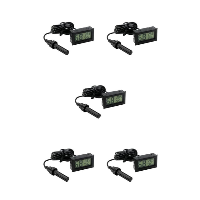 Cateissary Termómetro digital ABS Reemplazo de pantalla LCD Higrómetro integrado alimentado por Medidor de humedad de temperatura del hogar Type2 NO2