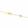 thumbnail image 2 of 18k Solid Yellow Gold Mother of Pearl Star Id Bracelet bead chain, 2 of 3