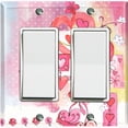thumbnail image 1 of Metal Light Switch Wall Plate Outlet Cover (Love Ornament Heart Balloons Pink - Double Rocker), 1 of 2