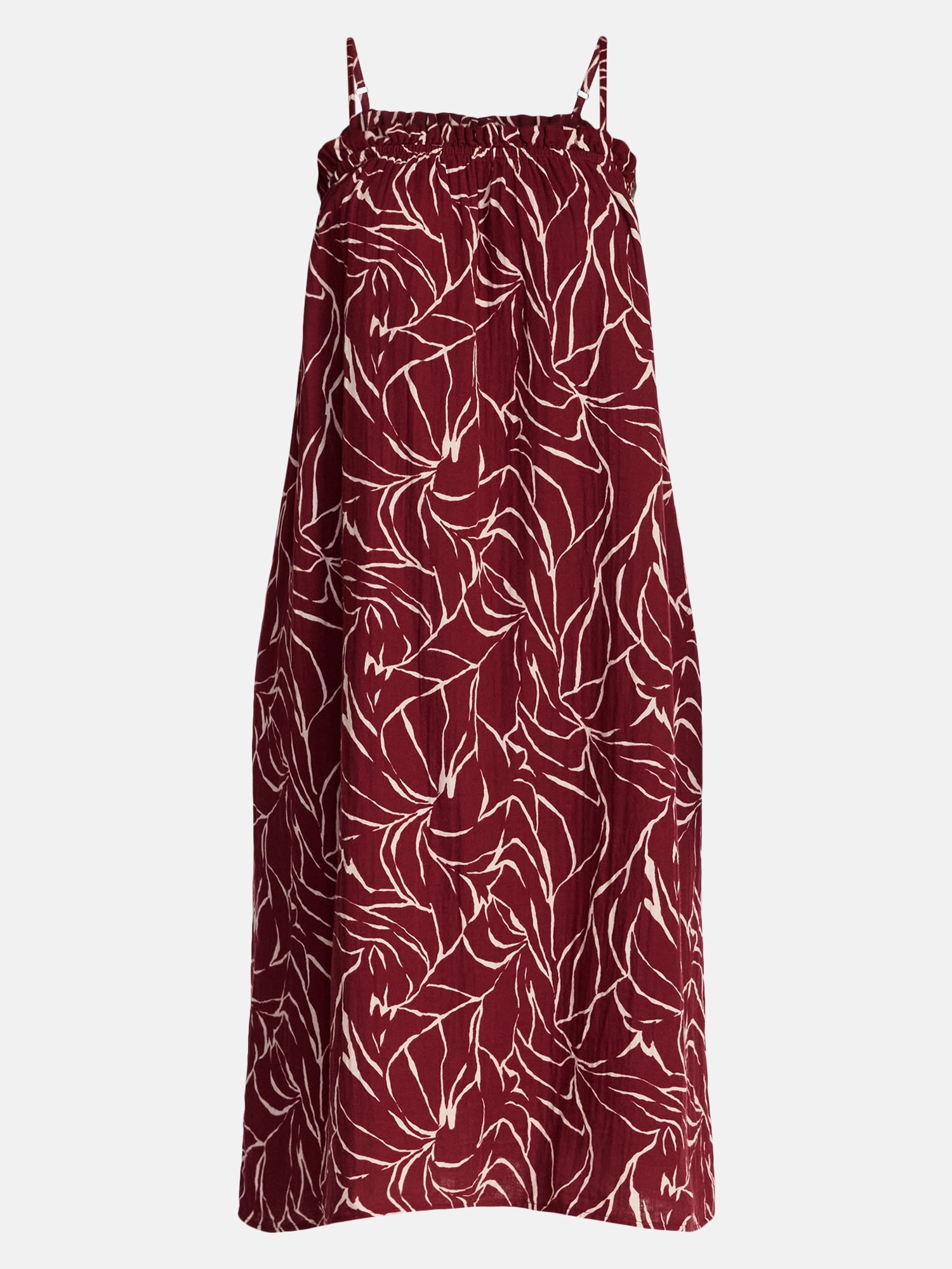 Time and Tru Women's Cotton Double Cloth Sleeveless Maxi Dress, Sizes XS-XXXL