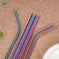 thumbnail image 4 of Deago Set of 8 Stainless Steel Straws Ultra Long 8.5 Inch Drinking Metal Straws For Tumblers Coffee Juice Cold Beverage (8 Straight|1 Brushes|Rainbow), 4 of 9
