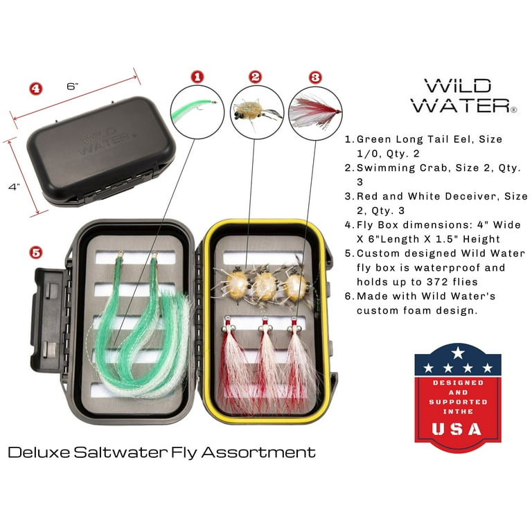 Wild Water Fly Fishing, 9 Foot, 9 and 10 Weight Rod and Reel, Deluxe Combo  Kit, Saltwater Flies 