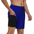 thumbnail image 2 of Kdxio Navy Print Men'S Swim Trunks With Compression Liner 7 Inch Inseam Quick Dry Swim Shorts, 2 of 7