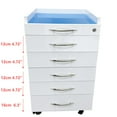 thumbnail image 3 of 5 Drawers Dental Assistant's Mobile File Cabinet Mobile Storage Cabinet Stainless Steel Utility Cart with 2 Storage Trays, 3 of 11