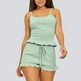 thumbnail image 4 of EchfiProm Pajamas for Women Set Summer Print Green Camisole Top Shorts Sleepwear Sets S, 4 of 4