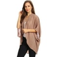 thumbnail image 3 of Women's Solid Casual Chiffon loose Kimono Sleeve Open Front Cardigan Capes, 3 of 4