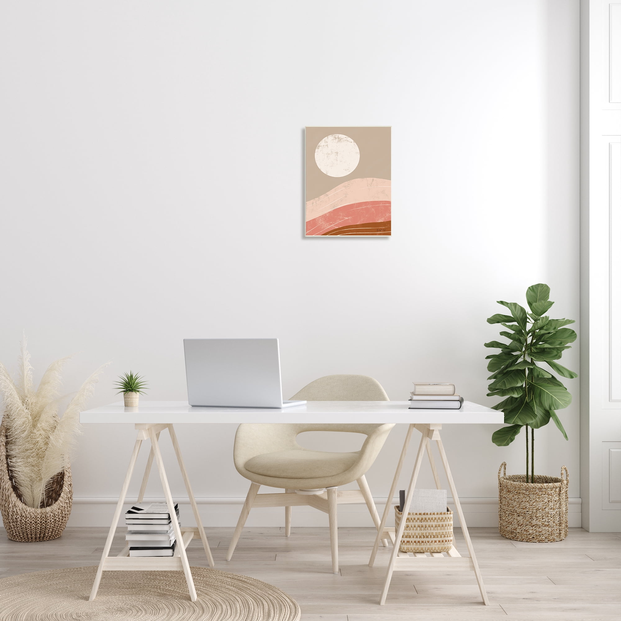 Stupell Industries Desert Sun over Abstract Mountain Landscape Terracotta Brown Modern Painting Unframed Art Print Wall Art, 13 x 19, Design by Becky Thorns