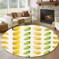thumbnail image 3 of Gradient Leaf Round Area&nbsp;Rug 6ft Spring Leaves Non-Slip&nbsp;Washable Circle Rugs Soft Felt Indoor Floor Mat for Bedroom Kitchen Living Room Bathroom, 3 of 9