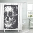 thumbnail image 1 of KSADK Motorcycle Skull and Tee Graphics Anatomy Black Bone Brutal Danger Dead Death Shower Curtain Bath Curtain 66x72 inch, 1 of 1