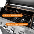 thumbnail image 6 of Highsound 4-Burner Propane Gas Grill with Side Burner, 51,000 BTU Outdoor Barbecue Grill, Stainless Steel BBQ Grill for Backyard Cooking, Black, 6 of 9