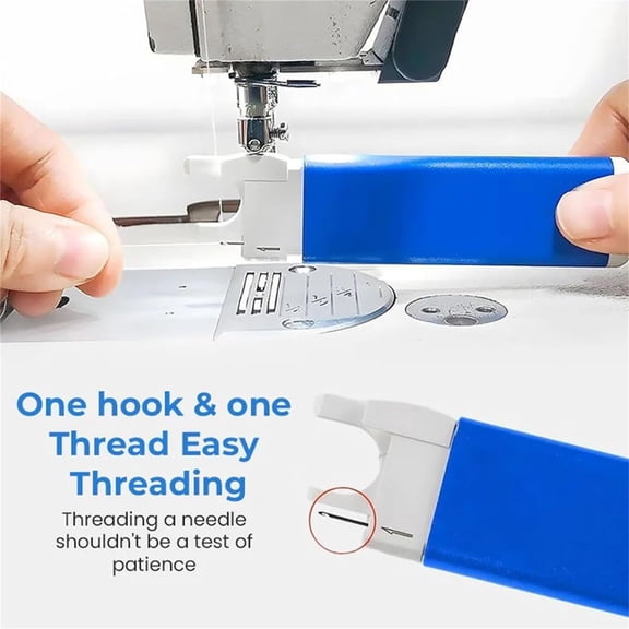 Convenient Fast Needle Threader, Easy Threading Hook for Hand Sewing & Sewing Machines, Ideal for The Elderly or Those with Vision Issues, Essential Sewing Accessory Tool, Blue, 1pc