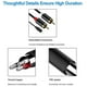 thumbnail image 4 of Adaptador auxiliar de audio con cable RCA para iPhone, cable auxiliar con divisor en Y de 2 conectores macho para iPhone para amplificadores, coches, sistemas de cine en casa, altavoces y más, 4 of 8