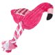 thumbnail image 5 of Juguete de cuerda con chirrido para mascotas, peluche de pana con forma de flamenco, juguete interactivo de peluche limpio con dientes (rosa), 5 of 6