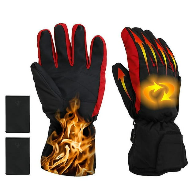 Heated Gloves, Winter Electric Warm Gloves for Men Women, Black M Automatic Thermostat &Touch Screen & Waterproof for All Kinds Outdoor Activities /Hi