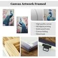 thumbnail image 6 of ZHONGYUTONG Peacock Wall Art Set of 2 Blue Peacock Pictures Wall Decor Elegant Peacock Painting Beautiful Animal Poster Canvas Prints Home Decor Frame (11"x14"x2PCS), 6 of 6