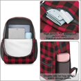 thumbnail image 4 of Red and Black Checkered Pattern 17" School Backpacks for Teens,Waterproof Oxford Fabric,S-Shape Padded Straps for School,Travel,Hiking,Camping, 4 of 6
