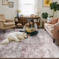thumbnail image 4 of UERMEI 10'x14' Washable Area Rugs for Living Room, Modern Abstract Printed Carpet, Non Slip Indoor Rug for Bedroom Home Decor Carpets, Pink, 4 of 10