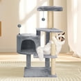 thumbnail image 2 of WK 36.22" Cat Tree Cat Tower with Soft Perch Cat Condo and Jute Scratching Post,Grey, 2 of 7