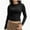 Black, variant on Women’s Basic Skinny Crop Top Tee Shirt Short Sleeve Workout Round Neck Cropped Tshirt
