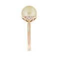 thumbnail image 3 of ANGARA Golden South Sea Cultured Pearl Ring with Trio Diamonds in 14K Rose Gold for Women | June Birthstone, Birthday, Anniversary, Jewelry Gift for Women | Pearl Ring, 3 of 8