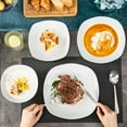 thumbnail image 4 of MALACASA, Series Elisa, 24-Piece Porcelain Dinnerware Set, Ivory White Dinner Set, Service for 6, 4 of 8