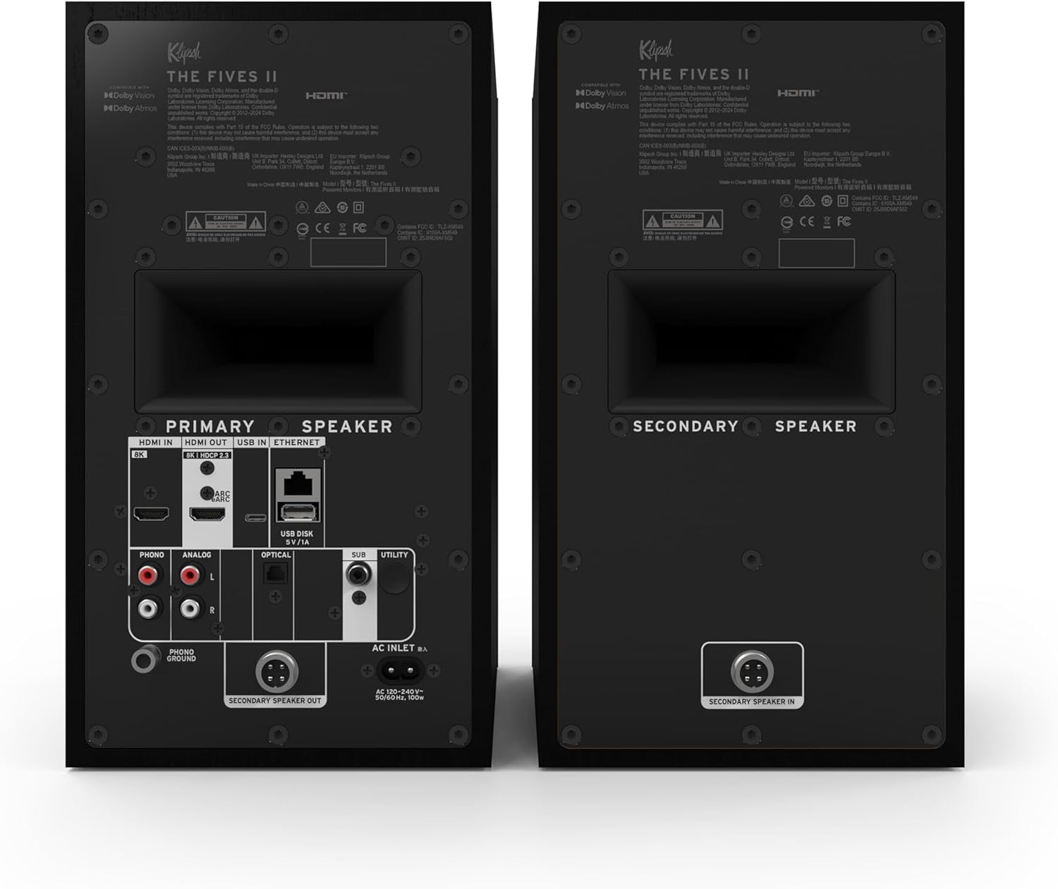 Klipsch THE-FIVES-II-EBONY 5.25" Dolby Atmos Powered Speaker Pair - Ebony (2026)