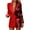 Red, variant on Women Stylish Casual Dress Dinner Slim Fit Gold Sequin Suit Jacket Sport Trendy Color Block Coat Carnival