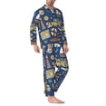 thumbnail image 2 of Balery Marine Nautical Pijama para Hombre de Dos Piezas con Manga Larga, Conjunto de Dormir y Descanso Suave con Bolsillos-Medium, 2 of 7