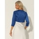 thumbnail image 4 of Cárdigan Bolero Allegra K Azul L para Mujer con Hombros Descubiertos y Manga 3/4, 4 of 5
