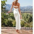 Omagie Women 2024 Summer Strapless Satin Tube Bodycon Backless Wedding