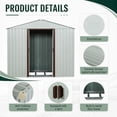 thumbnail image 5 of CarButler 6x5ft Metal Outdoor Storage Shed with Lockable Sliding Doors for Garden Backyard Patio Lawn White, 5 of 7