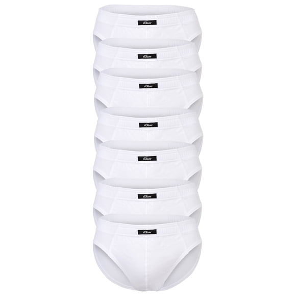 s.Oliver Calzoncillos para hombre, paquete de 7- Slipbox, algodón, lisos Blanco S (Small)