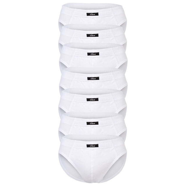 s.Oliver Calzoncillos para hombre, paquete de 7- Slipbox, algodón, lisos Blanco S (Small)