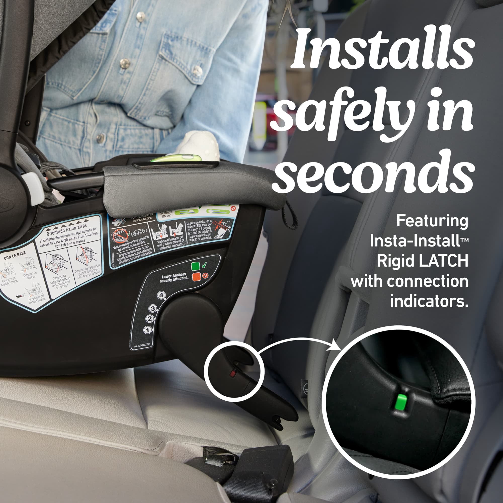 Graco GoMax Baseless Infant Car Seat with Insta-Install Rigid Latch, Ace, Black