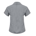 thumbnail image 3 of HOWPAY Womens Linen Shirts Summer Short Sleeve Collared Button up Shirts Work Solid Color Tees Oversized Casual Comfy Y2K Clothes Grey XXL, 3 of 3